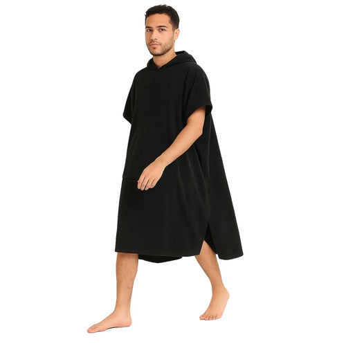 Extra Large Thick Changing Towel Poncho – Playa 3.0 - BLACK Poncho Playa.