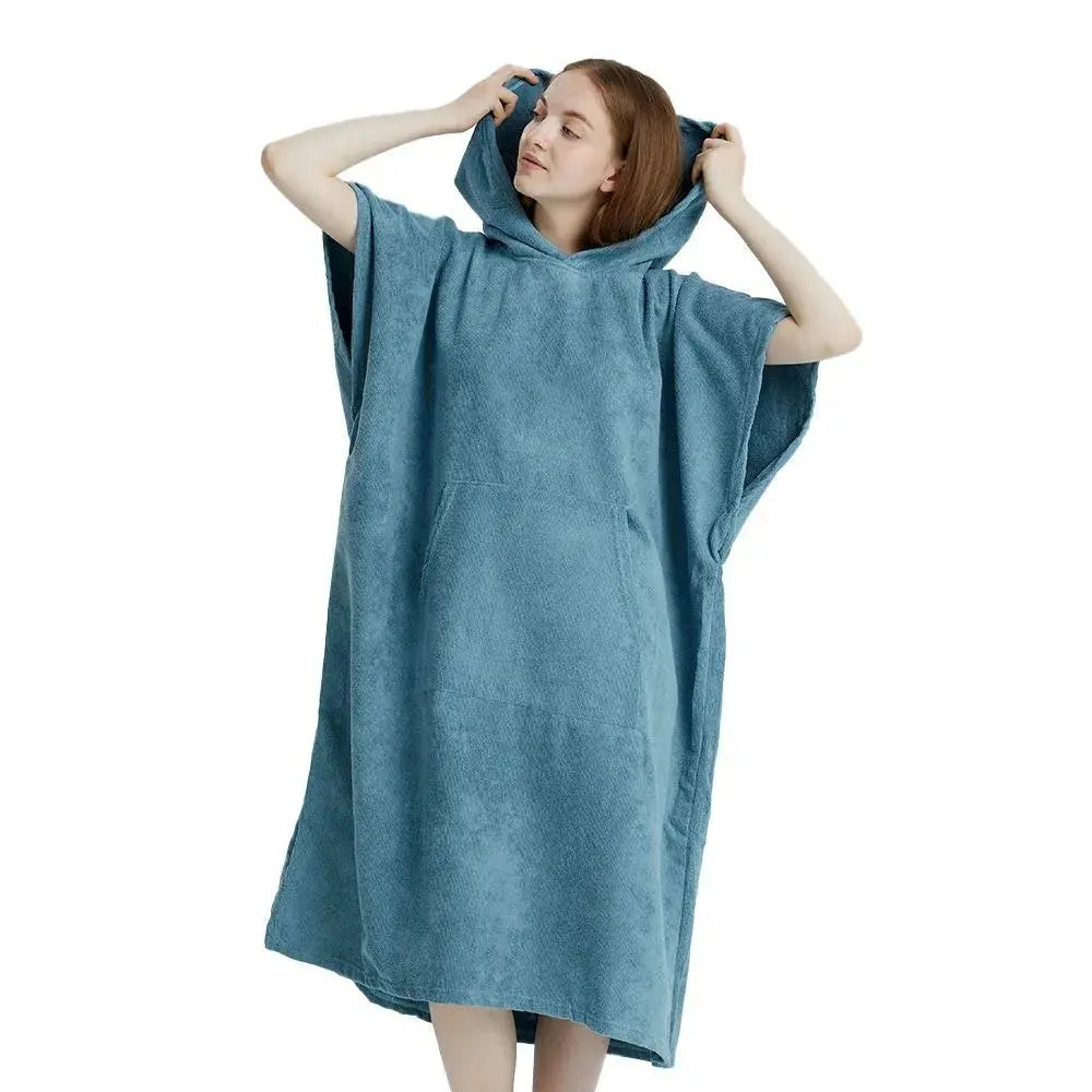 Extra Large Thick Changing Towel Poncho – Playa 3.0 - LIGHT BLUE Poncho Playa.
